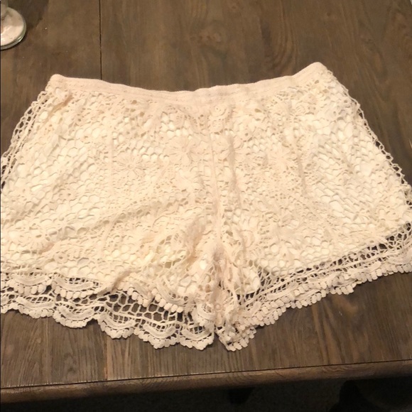 Forever 21 Pants - Forever 21+ Ivory Lace Shorts